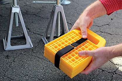 Camco RV Stabilizing Jack Pads - Features Interlocking Design & Includes Handy Strap for RV Storage and Organization - Molded of Strong UV Stabilized Polypropylene - (44595), 4 Count (Pack of 4) - size: 6.2-Inch x 6.2-Inch (Pack of 4), style: Pack of 4