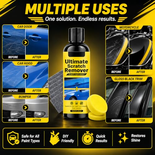 2Pack Nanopolix Car Scratch Remover, Quick Fix Removal Paste for Deep Scratches,Nano Ultimate Car Cloth All Paint Colors Polishing Kit