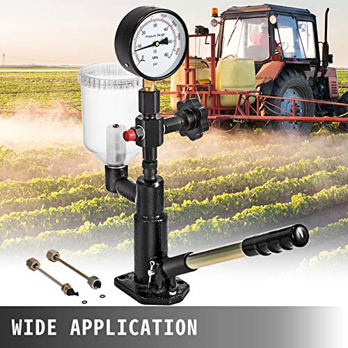 Vevor 400Bar 6000PSI Diesel Fuel Injector Tester Diesel Injector Nozzle Tester with Dual Scale Gauge to Adjust Injector Nozzle Pressure and Testing Diesel Injector Nozzle Pop Pressure Tester