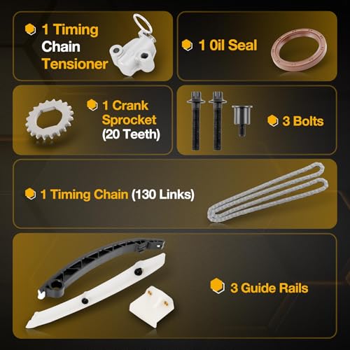 1.2 1.4 Timing Chain Kit, Engine Timing Tool Kit, Compatible with Chevrolet Cruze Buick Encore Cadillac ELR Vauxhall Opel 2009-2020, Replaces TK343 22HP47N ETCK2102, Fits 1.2L 1.4L DOHC Engine