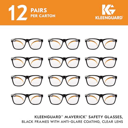 KLEENGUARD unisex-adult Kleenguard Maverick Eye Protection - color: Black Frame Orange Tips