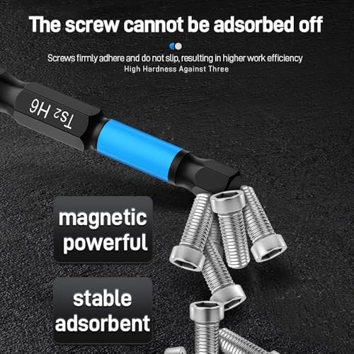 ANDELI Magnetic Hex Screwdriver Bit Set, 1/4” Hex-Shank，100mm Long 10pcs (Metric) Impact Allen Wrench Drill，with Storage Box, S2 Material, Metric & SAE - size: 100mm 10pcs (Metric)