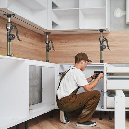 MANQO Cabinet Jacks for Installing Cabinet 3rd Hand Support System Adjustable Support Pole,Extends from 12.60 inch to 23.62 inch,Supports up to 156 lbs for Drywalls 2Pcs Set (Patent Design) - size: 12.60''-23.62'' 2pc point lock