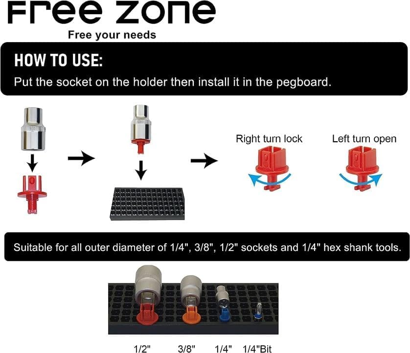 Free Zone Bit Organizer Set, 158-Hole 1/4" Hex Bit Toolbox Storage | Yellow; drive bit adapter & 1/2", 3/8", 1/4" socket holder compatible; anti-drop design; tools not included - color: Yellow
