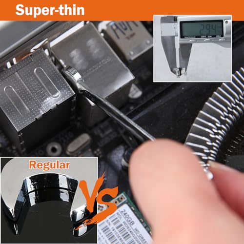 Mini Double Open End Wrench Set Metric and SAE 20 Pcs 4-11mm & 5/32" to 7/16" Mirror Chrome Finish Super Thin Open Ended Spanner Double Angle Head with Portable Storage Pouches - style: Metric & SAE (Double Open End)
