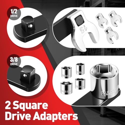 DNA MOTORING 9pcs Serpentine Belt Tool Set, Belt Tensioner Wrench Set for Install and Remove Serpentine Belts, W/Case, Automotive Maintenance, TOOLS-00538 - style: 9pc Serpentine Belt Set