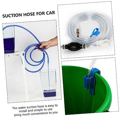Cabilock 2sets Manual Hose for Fish Tank and Automotive Oil Transfer Flexible Water Siphon Pump Kit Multi-purpose Water Extraction Tool for Home and Car Use