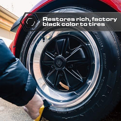 Blackline Car Care - Blackout Trim & Tire Dressing - Best Tire Shine No Sling Formula - Water Based Protection for Car Tires & Trim - Safe for Cars, Trucks, SUVs & More - 16 fl oz (Pack of 2) - size: Pack of 2
