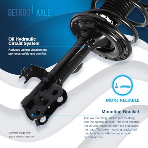 Detroit Axle - 2.5L Front 4pc Steering Knuckles Kit for 12-17 Toyota Camry, 2 Steering Knuckles & Wheel Bearing Hubs 2 Struts w/Coil Spring 2012 2013 2014 2015 2016 2017 Replacement Suspension - size: 4QU48648/ Big strut kit