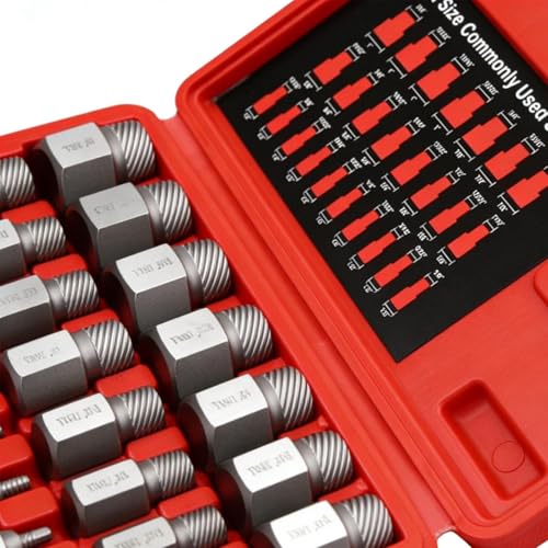 Bolt Extractor Socket Set Hex Head Easy Out Repair Tools | 25-Piece Stripped Lug Nut Remover for Damaged Stripped Broken Screws Studs Nut Machinery Furniture Motorcycle - color: Silver