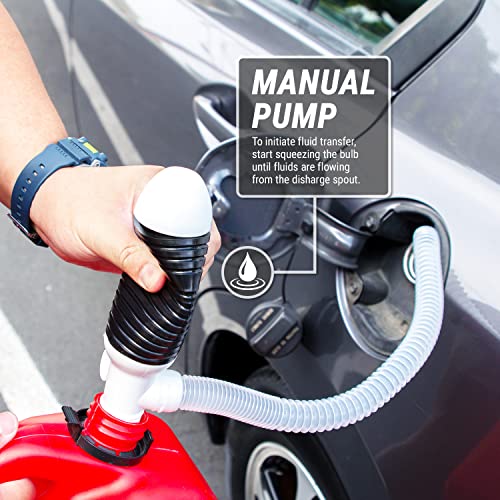 TERA PUMP Manual Portable Siphon Pump | Up to 12 Liter per Minute, Multiuse Patented Suction Tube, Can be Set Straight (Rigid) w/Additional Piece - style: 3 GPM