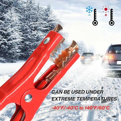 Jumper Cables for Car Battery，Heavy Duty Booster Cables for Jump Starting Dead or Weak Batteries, Emergency Start Cable for Car Van Truck with Carry Bag(8Gauge,10FT) - size: 8GA-10FT