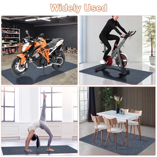 8.5 * 6.6 Ft Heavy Duty Oil Spill Mat, 6.5mm Thickened Large Garage Floor Mat for Under Car, 1/4" Waterproof Rubber Backing Absorbs Oil Quickly, Washable, Reusable, Durable, Non-Slip - size: 6'7" x 8'7"