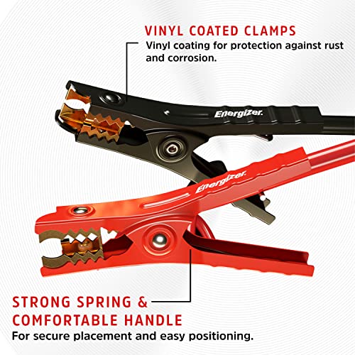 Energizer Heavy Duty Jumper Cables for Car Battery, Automotive Booster Cables for Jump Starting Dead or Weak Batteries with Carrying Bag Included (25-Feet (2-Gauge)) - size: 25 Feet (2-Gauge)