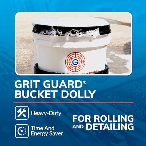 Grit Guard Bucket Dolly with Wheels - Rolling Detailing Wash Bucket with 5 Wheels and 2 Locking Casters Compatible with 2.5, 4, 5 and 6 Gallon Buckets (Green, 3" Red Casters) - Made in the USA - color: Green, size: 3" Red Casters