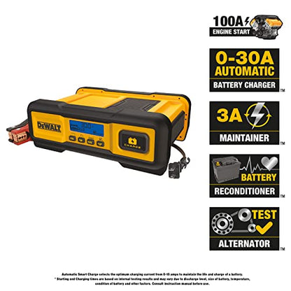 DeWalt DXAEC100 30 Amp Battery Charger, for Vehicles | 100 Amp Engine Start, 30 Amp Charger, 3 Amp Maintainer - size: 30 Amp