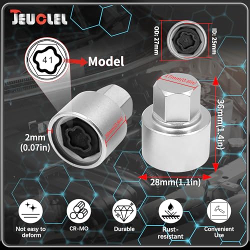 21PCS Wheel Locking Nut Key Kit Compatible with BMW Series | Wheel Lock Nut Socket Adapter Set, Anti-Theft Lug Removal Tool, Anti-Theft Screw Remover, Repair Tool, Tyre Fitting, garage - color: 21pcs 041-060 Scoket Set