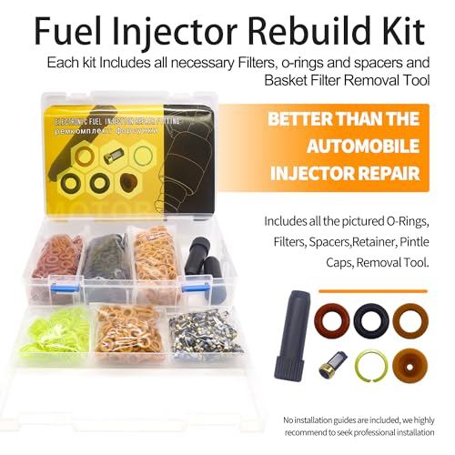 HiSport Fuel Injector Rebuild Service Repair Kits O-rings 200set/box | Micro Basket Filters Pintle Caps Spacers + Removal Tool