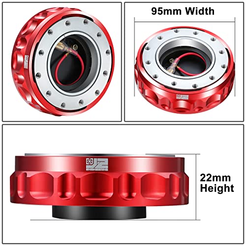 J2 Engineering J2-QR-ZTL-9070-RD Aluminum Low Profile Twist Lock Quick Release Steering Wheel Hub Adapter Kit 6 X 70mm / 6 X 74mm Bolt Pattern,Red