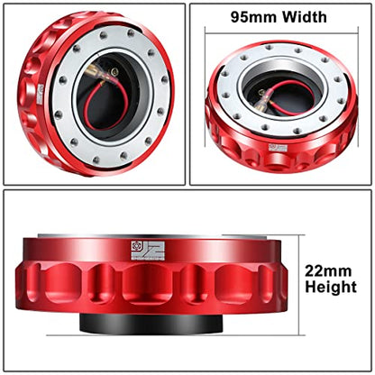 J2 Engineering J2-QR-ZTL-9070-RD Aluminum Low Profile Twist Lock Quick Release Steering Wheel Hub Adapter Kit 6 X 70mm / 6 X 74mm Bolt Pattern,Red
