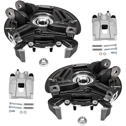 Detroit Axle - Rear Steering Knuckles w/Wheel Hubs Brake Calipers Replacement for Ford Explorer Mercury Mountaineer - 4pc Set - size: 4BU47708/Kit