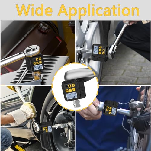 1/2” Drive Digital Torque Adapter, 7.38-147.5 Ft-lb/10-200 Nm Digital Torque Wrench Converter with 3/8" and 1/4" Adapters for Bicycle Motorcycle Car Repair - size: 7.38-147.5Ft.lb/10-200Nm