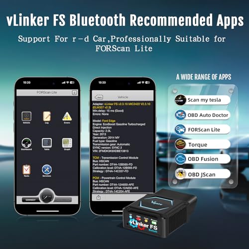VGATE vLinker FS Bluetooth OBD2 Scanner Diagnostic Tool Wireless Code Reader for iPhone, Android & Windows Bi-Directional Control Car Diagnostic Scanner,All Systems Diagnosis, 30+ Services