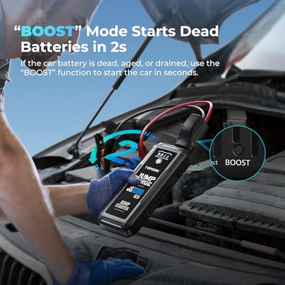 Car Battery Jump Starter, TOPDON 2000A Peak Jump Starter for Up to 8L Gas/6L Diesel Engines, 12V Portable Battery Booster Jump Starter Pack with Jumper Cables and EVA Protection Case - size: 2000A