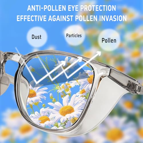 Safety Glasses Anti Fog Goggles Protective Eyewear Blue Light Blocking Anti Dust UV Protection Glasses For Men Women - color: Transparent Blue+transparent Pink