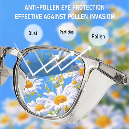 Safety Glasses Anti Fog Goggles Protective Eyewear Blue Light Blocking Anti Dust UV Protection Glasses For Men Women - color: Blue+brown