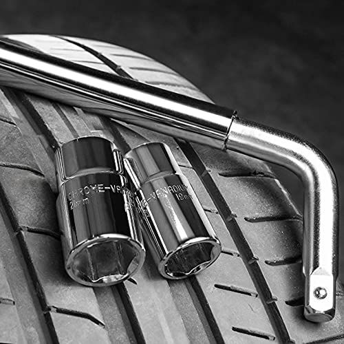 BIG RED Telescoping Wheel Lug Nut Wrench 11/16", 3/4", 13/16", 7/8" with Double-Sided Lug Nut Sockets, T39234 - size: Telescoping Wheel Lug Nut Wrench, style: Telescoping Lug Wrench w/ Nut Sockets