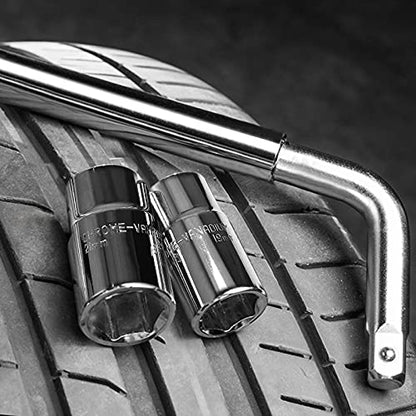 BIG RED Telescoping Wheel Lug Nut Wrench 11/16", 3/4", 13/16", 7/8" with Double-Sided Lug Nut Sockets, T39234 - size: Telescoping Wheel Lug Nut Wrench, style: Telescoping Lug Wrench w/ Nut Sockets