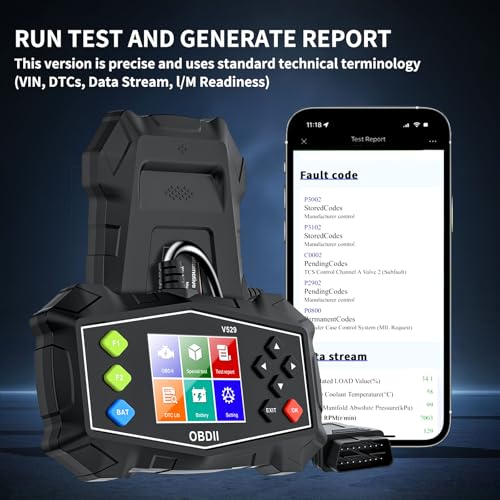 OBD2 Scanner Diagnostic Tool, Professional Mechanic Diagnostic Vehicle Code Reader for Check Engine Light, OBD 2 Scanner for Car Since 1996