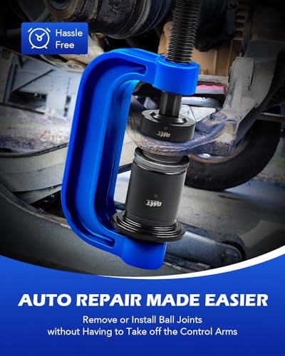 Orion Motor Tech Ball Joint Press Kit, Heavy Duty Ball Joint Removal Tool Kit with 4x4 Adapters, for Most 2WD and 4WD Cars and Light Trucks - color: blue C-frame