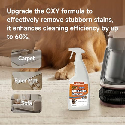 Uwant Carpet Cleaner Machine 22Kpa Portable Carpet Cleaner for Pet, Upholstery Cleaner Machine with Oxy Solution Set of 1 for Spot, Cars,Rug,Furniture