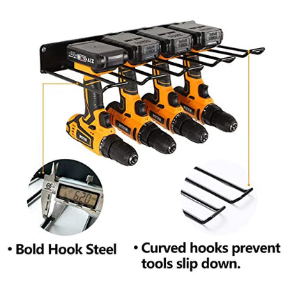 UU-Major Power Tool Organizer with Charging Station,Drill Holder Wall Mount,Garage Storage Shelves for Organization and Storage,Heavy Duty Pegboard Wall Organizer Set Solid Metal Black… - style: 1shelf+1rack