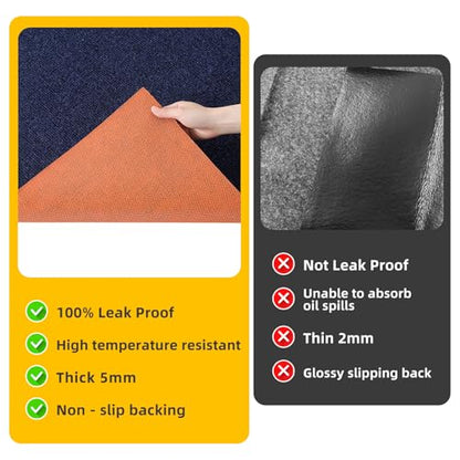 Oil Change Mat 32" x 64", Heavy-Duty Oil Mat for Garage and Driveway, Premium Absorbent Oil Leak and Drip Mat for Under Car, Reusable Washable Spill Pad with Waterproof Slip-Resistant Backing - size: 32"x64"