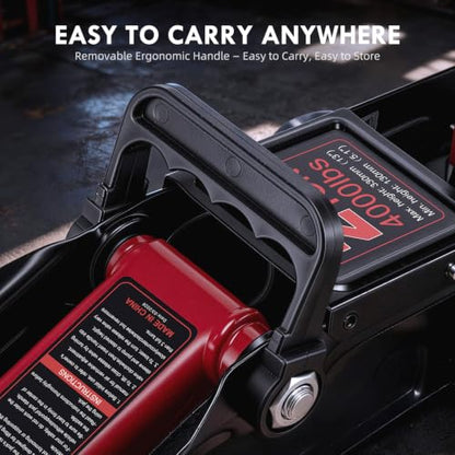 2 Ton Hydraulic Floor Jack: Portable Car Jack for Roadside Emergency, Low Profile 5.1" to 13" Lift, Heavy Duty Steel Trolley Jack for Cars Sedans & Small SUVs, Tire Change Jack, 4000 lb Capacity - size: 2 Ton