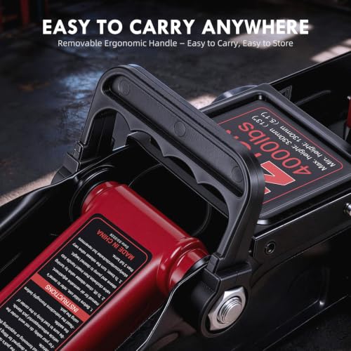 2 Ton Hydraulic Floor Jack: Portable Car Jack for Roadside Emergency, Low Profile 5.1" to 13" Lift, Heavy Duty Steel Trolley Jack for Cars Sedans & Small SUVs, Tire Change Jack, 4000 lb Capacity - size: 2 Ton