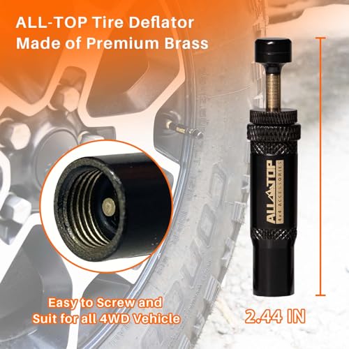 ALL-TOP Adjustable Auto-Stop Tire Deflator Valve Kit (10-30 PSI) 8 PCS Screw-on Tyre Air Down Tool for Offroad 4x4 (with 5 Valve caps) - color: 8pcs, with 5 valve caps