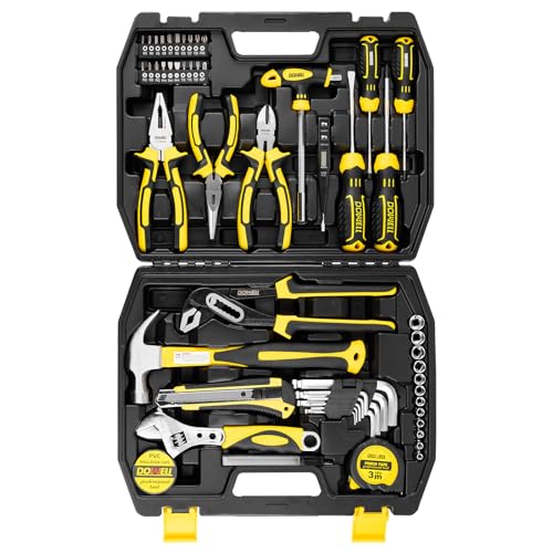 DOWELL Tool Set Tool Kit 62PCS Homeowner Tool Set Wrench Pliers Screwdriver Set Repair Tool Kit