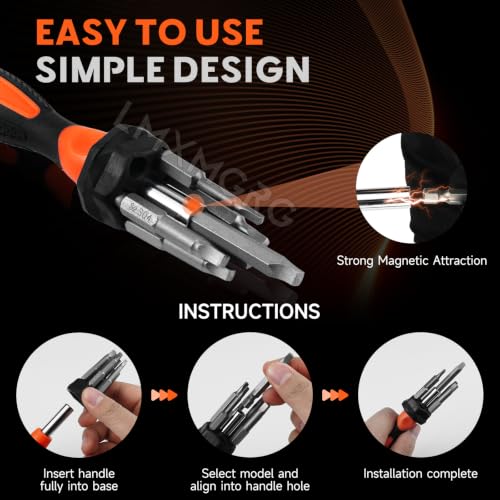 7PCS Magnetic Square Head Screwdriver Bits(50mm) SQ1 SQ2 SQ2.75 SQ3 SQ4 SQ5 Portable Multi-Purpose Screwdriver Set for Home, Work, DIY - color: Square Head Set