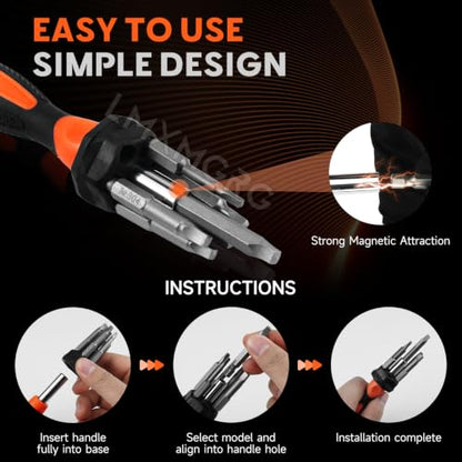 7PCS Magnetic Square Head Screwdriver Bits(50mm) SQ1 SQ2 SQ2.75 SQ3 SQ4 SQ5 Portable Multi-Purpose Screwdriver Set for Home, Work, DIY - color: Square Head Set