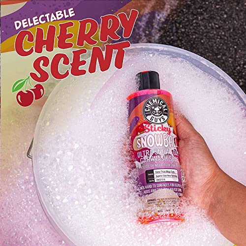 Chemical Guys CWS21516BK Car Wash Detailing Bucket, Mitt & Accessories Bundle (6 Items) Featuring Sticky Snowball Ultra Snow Foam Car Wash Soap, 16 oz - Works on Cars, Trucks, SUVs, RVs & More