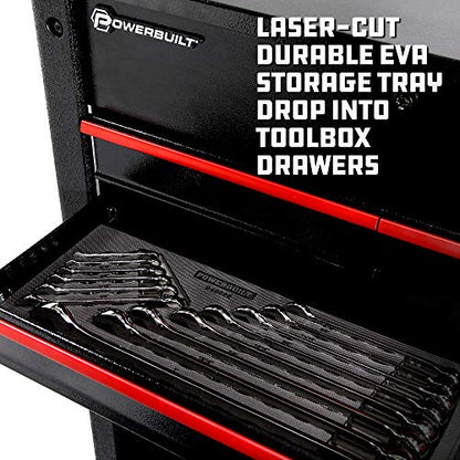Powerbuilt Combination Wrench Set, 14 Piece SAE Wrenches with Organizer Tray, Box and Open End, Pro Tech Tool Series 949000 - size: 14pc SAE, style: Combination