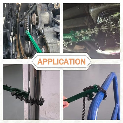 Chain Wrench Strap wrench,12 Inch Heavy Duty Oil Filter Chain Wrench | For Heat-Treated Carbon Steel with Hanging Hook - Diesel/Plumbing Use Oil Filter Tool Pipe Fittings Tools