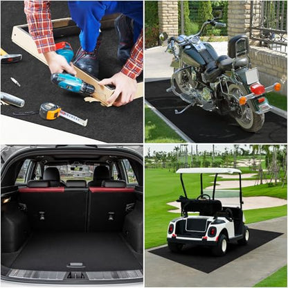 Drydiet 4 Pcs 36 x 72 Inch Oil Spill Mat for Under Car, Driveway, Motorcycle - Absorbent Pad for Garage Drip Leaks With Rubber Backing - Reusable, Washable, Non-Slip, Protects Floor