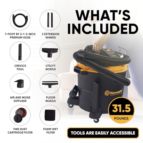 Vacmaster Professional - Wet/Dry Vac, 16 Gallon, Beast Series, 6.5 HP 2-1/2" Hose (VJH1612PF0201), Black - size: 14 Gallon
