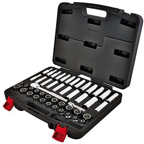 Powerbuilt 47 Piece Mechanics Tool Set, 3/8-inch Drive, SAE and Metric Socket Set, Standard, 72 Tooth Seal-Head Ratchet, Automotive Tools, Storage Case - 642451 - size: 47 Piece