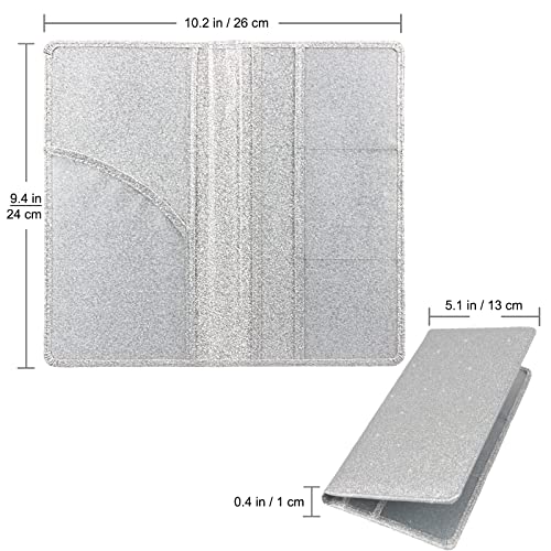 Car Registration and Insurance Holder, Premium Leather Insurance and Registration Holder,vehicle Glove Box Car Organizer, with Magnetic Shut for Cards, Driver License (Glitter Silver) - color: 04-Glitter Silver